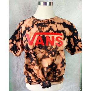 Custom bleached Vans graphic short sleeve shirt